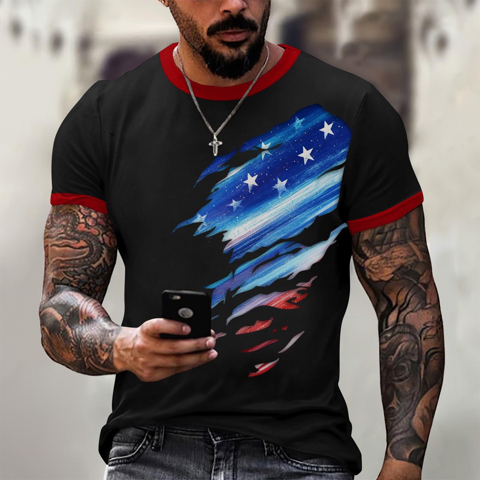 

Летняя мужская популярная футболка с круглым вырезом и коротким рукавом с принтом XXXL