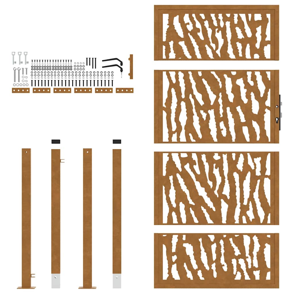Garden Gate 100 x 200 cm Weathering Steel Trace Design