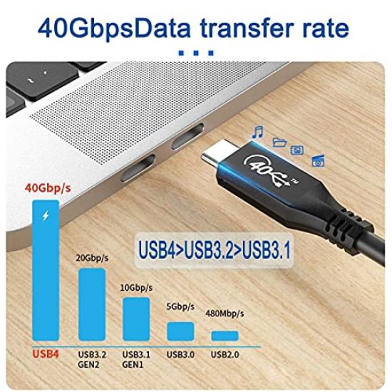 NFHK 50cm USB4 Cable with 100W Charging and Thunderbolt 40Gbps 3/4 Compatible,