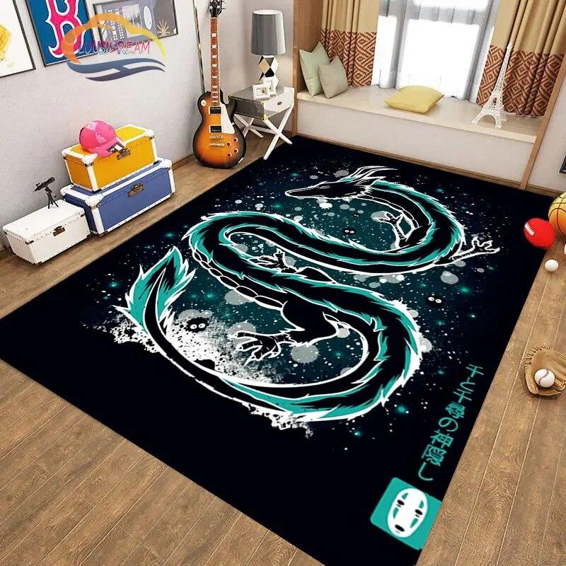 Kinesisk Drage Teppe 3D Trykk Dyr Tegneserie Mytisk drage Områdeteppe Stue Lekematte Gang Entrédør Dekor