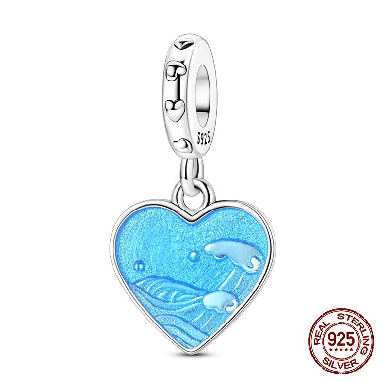 Summer Charms Copper Luminous Ocean Series Pendants Crab Whale Charms Beads Fit Original Bracelet Fine Diy Jewelry