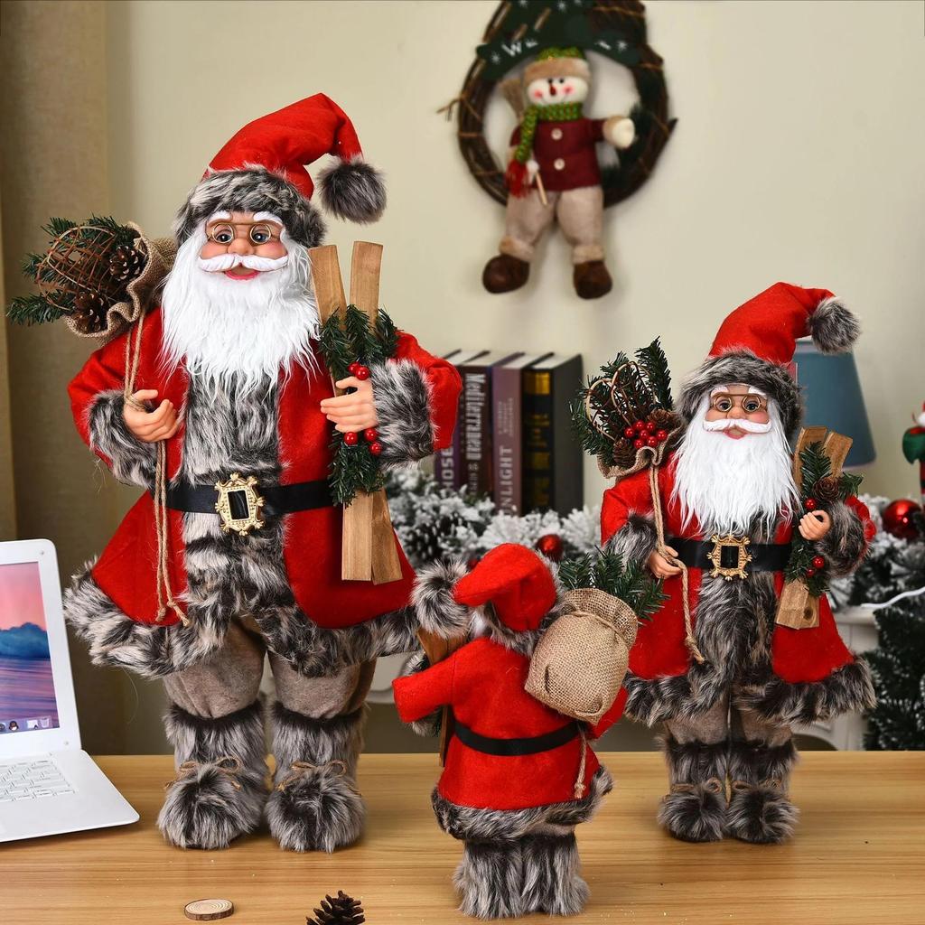 Christmas Decorations 2021 New Year's Gift Santa Claus Doll High Grade Navidad Home Ornaments Children's Toy Gifts 30/45/60 Cm