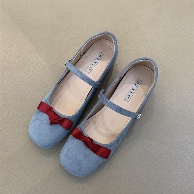 

Весенний сказочный стиль милые балетки с круглым носком женские новые с бантом ретро с внутренней танкеткой туфли Мэри Джейн 39 синий