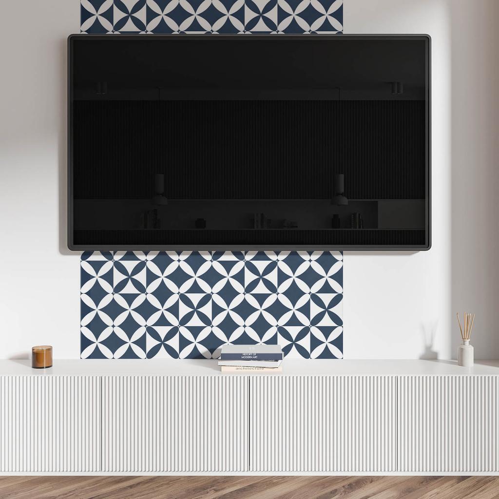 Self-Adhesive Vinyl Panel With Decorative Print 100x50 cm Geometric Flower Pattern