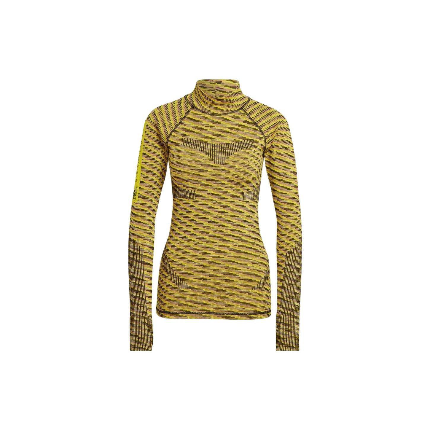 adidas by Stella McCartney TrueStrength Seamless High Neck Long Sleeve Top Yellow Women HI1946 M