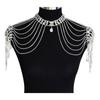 Fashion Luxury Wedding Zircon Rhinestone Shoulder Chain, Wedding Dress Long Shoulder Strap Multi-Layer Fringed Body Chain