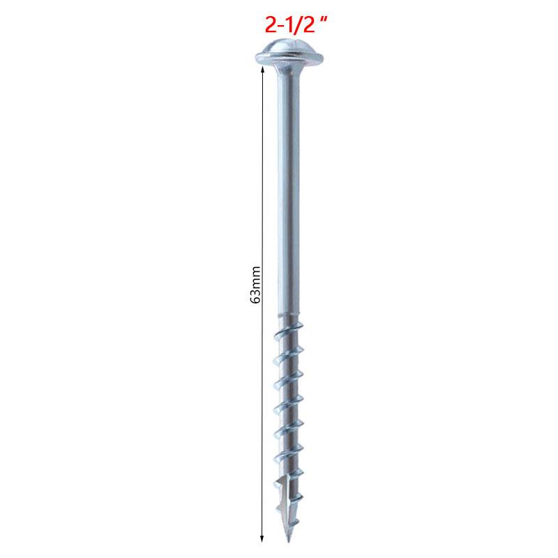100pcs Woodworking Antirust Oblique Hole Self-tapping Screws High Strength Galvanized Nails for Pocket Hole Jig ST4-25/63mm