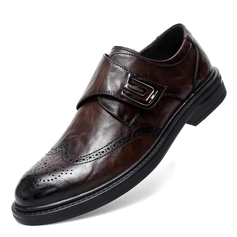 

Модные высококачественные деловые кожаные туфли, мужские туфли, универсальные повседневные мужские мокасины, дышащая обувь без застежек, мужские туфли-оксфорды 44 коричневый