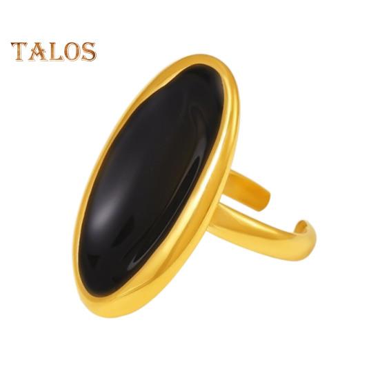 Grande bague ovale en pierre précieuse, faite à la main, style tribal, ouverte, bijoux, fiançailles, anniversaire, pour homme, père, mari, petit ami