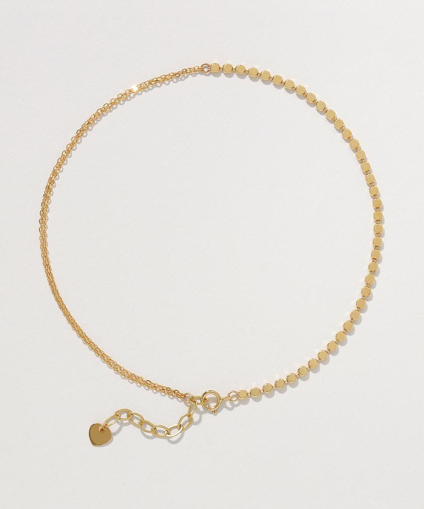 Mcel 14K Luna Dot Half-Chain Anklet