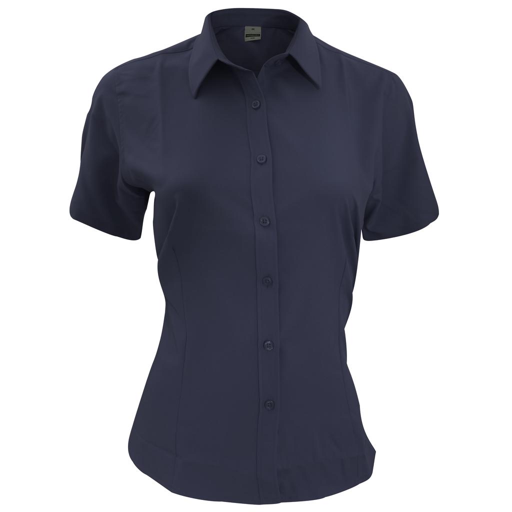 Henbury Womens/Ladies Wicking Short Sleeve Work Shirt