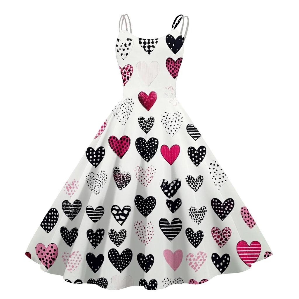 Women's  Print Sexy Off-The-Shoulder Punk Vintage Dress
