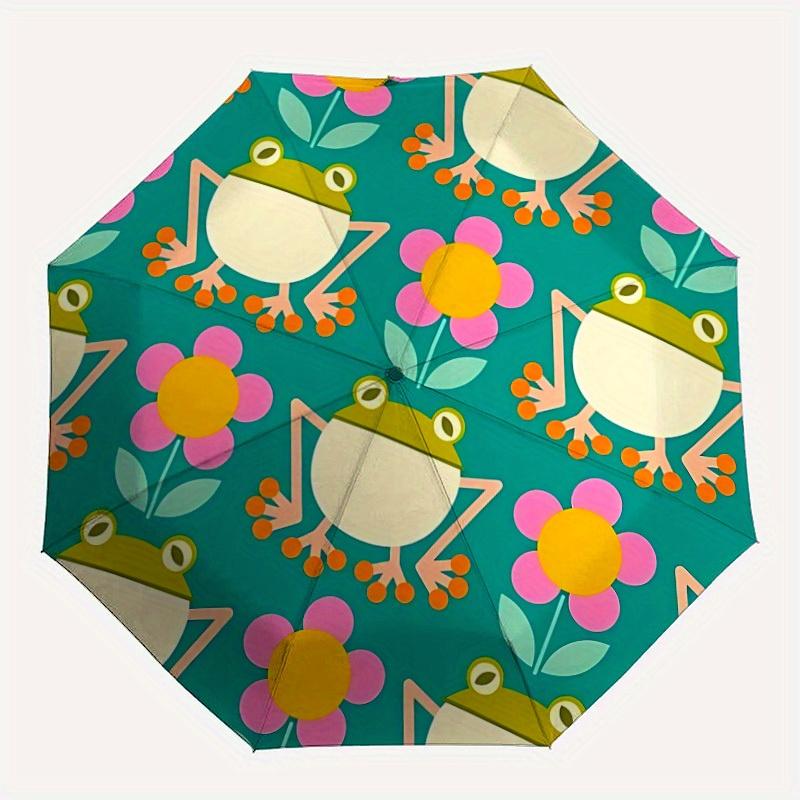 

1pc Frog Pattern Automatic Open, Sturdy Iron Frame, Compact Folding Design, All-Season Portable Umbrella for Women & Men yy250801077