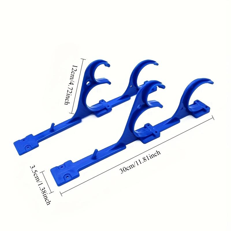 2pcs PVC Outdoor Pole Hanger, Telescopic Rod Hook with Screws for Swimming Pool Stick, Net Brushes, Garden Hoses - Durable Plastic Storage Organizer