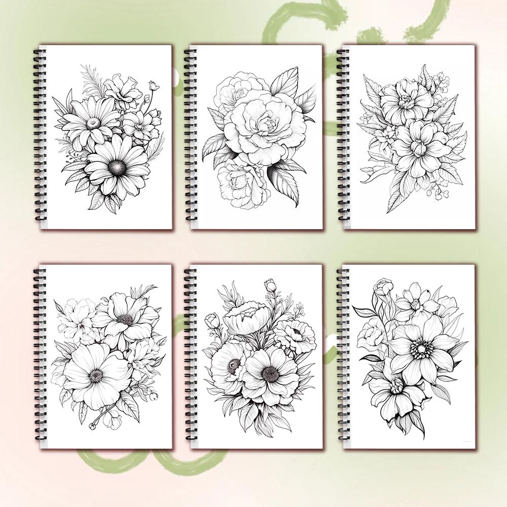 Women's Spiral Colouring Book - 30 Sheet Adult Colouring Book, 11.2x 8.3inch, 100gsm Thick Paper, Drawing Book, Gift of Recovery