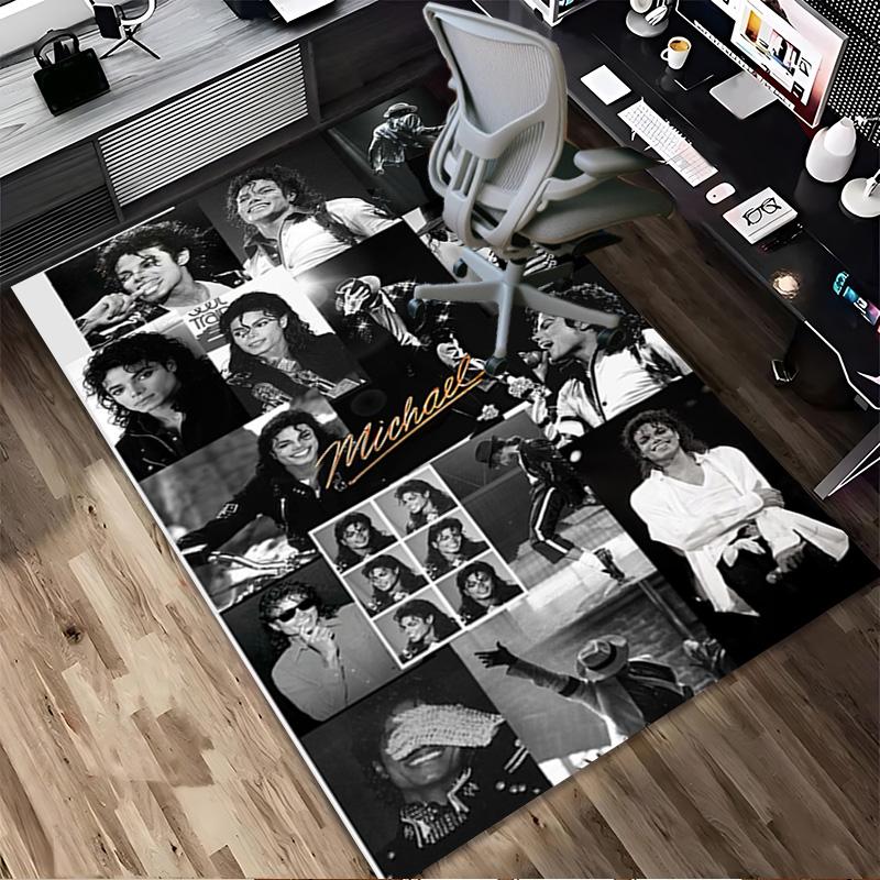 Michael Jackson Wohnzimmer rutschfester Bereichsteppich Weicher Teppich für Schlafzimmer Spielzimmer Kinderzimmer Sofa Büro Heimdekoration Fußmatte