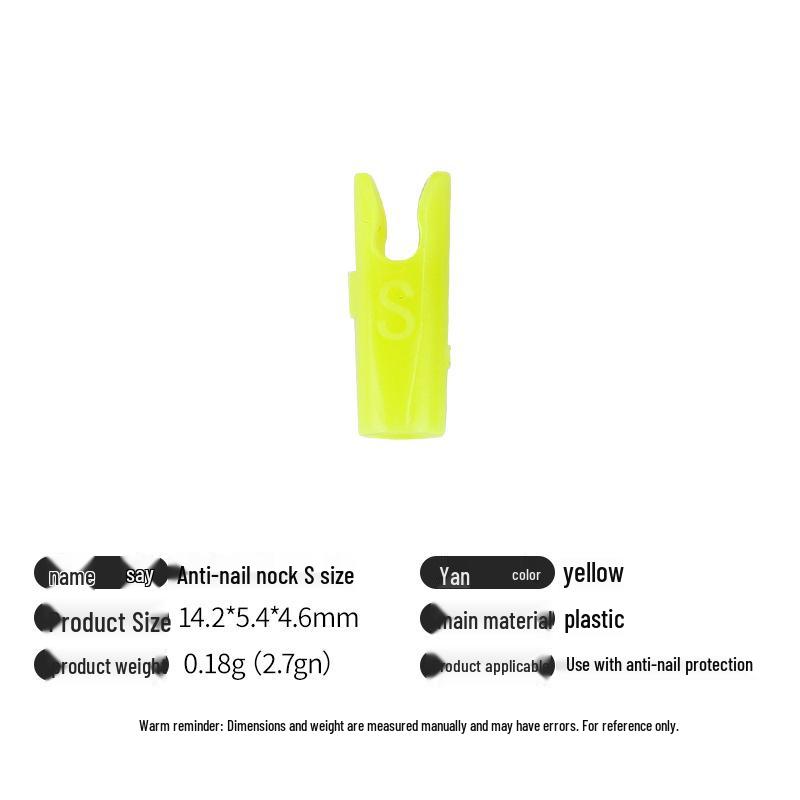 Multicolor Anti-Nail Plastic Arrow Nock with Inner Insert and Outer Wrap, Various Specifications Available.