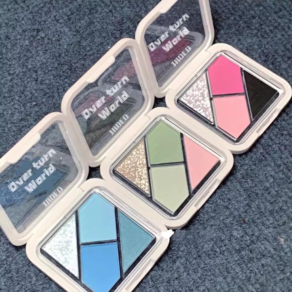 High-Value Multi-Color Niche Cosplay Non-Fading Glacier Blue Eyeshadow Palette, Spicy Pink Smoke Summer Smoky Makeup Upgrade New Model