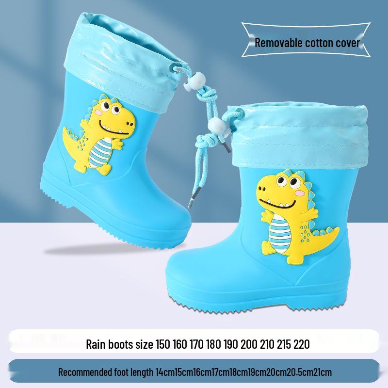 Kids' Non-slip Waterproof Cartoon Rain Boots with Drawstring