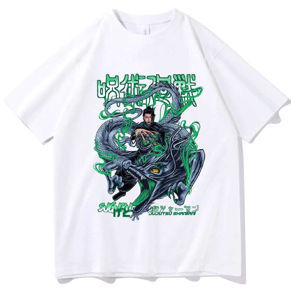 Japanese Anime Jujutsu Kaisen Suguru Geto Graphic Print T Shirt Fashion Casual Crew Neck Short Sleeve Plus Size T Shirt Unisex
