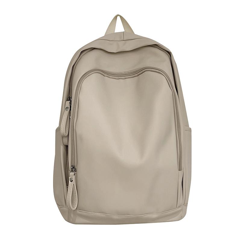 

Мягкий кожаный школьный рюкзак, однотонный студенческий рюкзак, женский рюкзак большой вместимости, мужской рюкзак для путешествий за компьютером белый