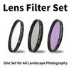 Uv+cpl+fld 3-in-1 Objektivfilter-Set 49mm-77mm Mit Tasche Für Canon Nikon Sony Pentax Kameraobjektive