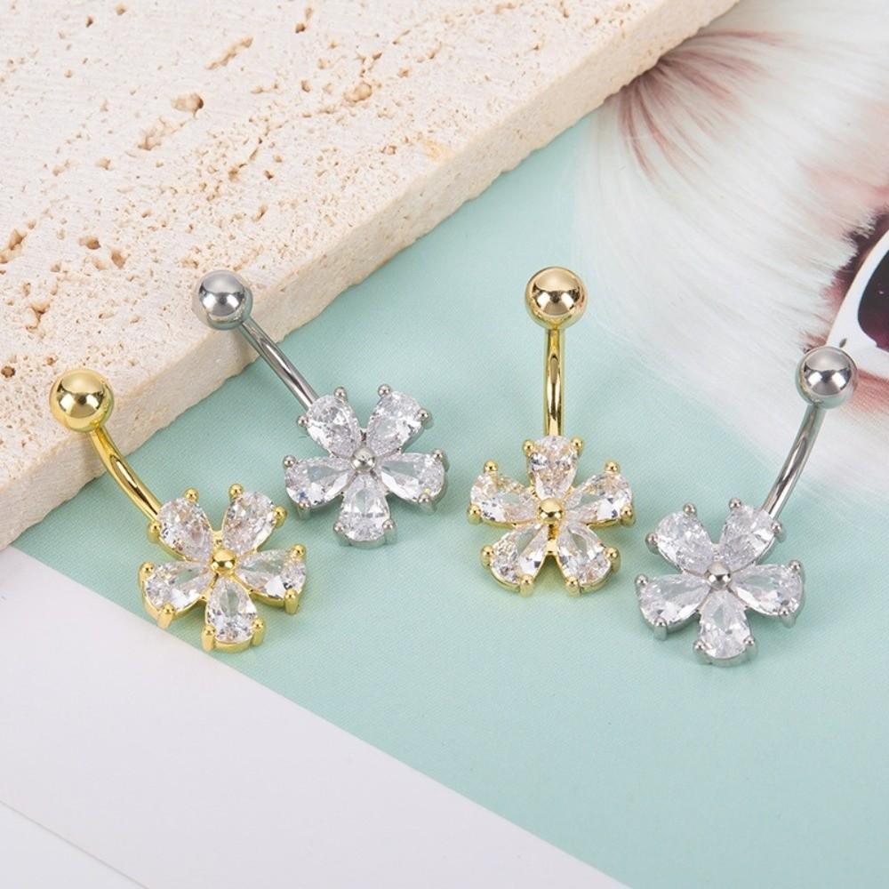 Stainless Steel Navel Ring Simple Body Piercing Jewelry Holiday Belly Button Rings  For Women