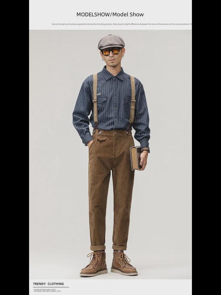 "Męskie spodnie sportowe w stylu retro punkowym - kombinezon w stylu brytyjskim"