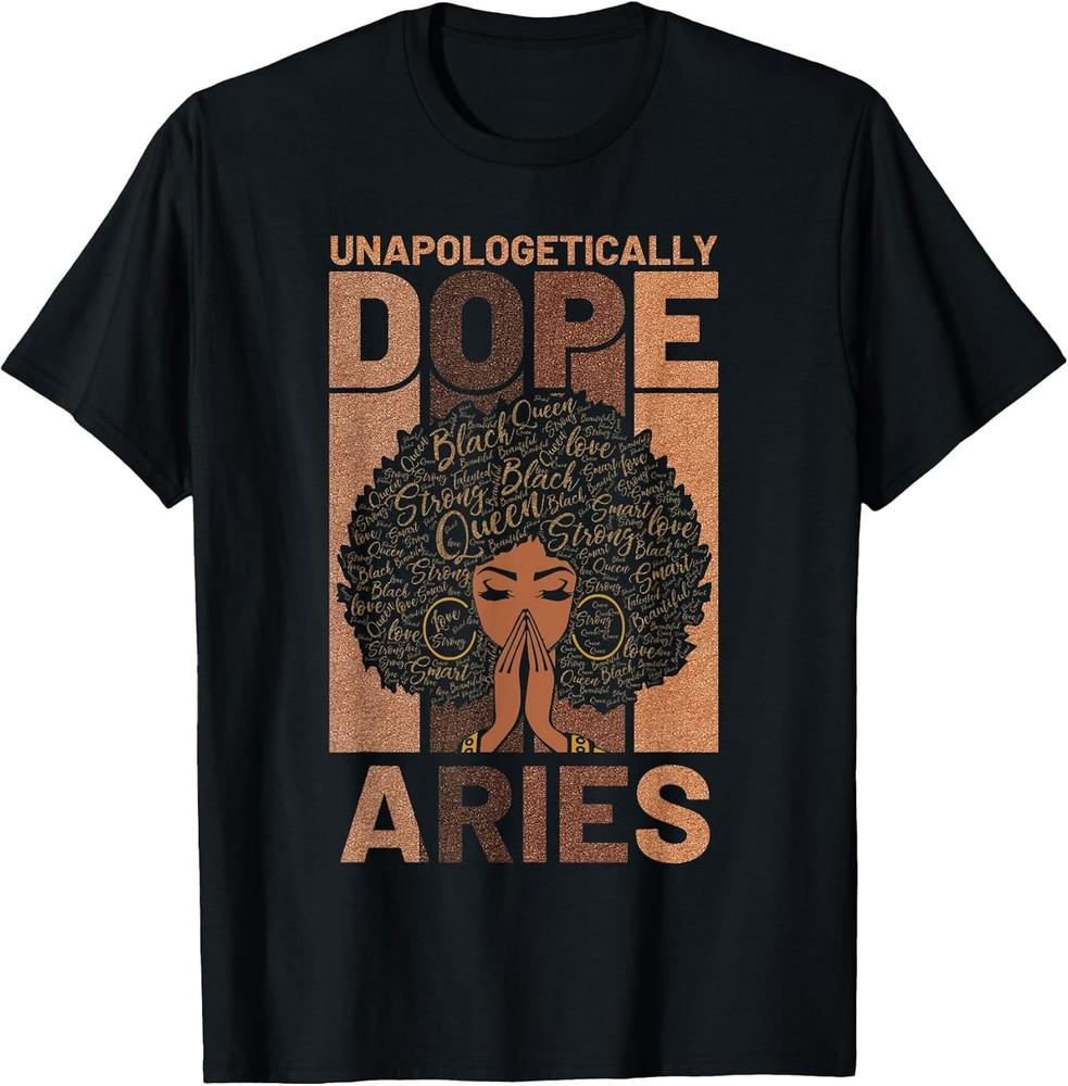 NEW! Black History Unapologetically Dope Aries Black T-Shirt / Made in USA M