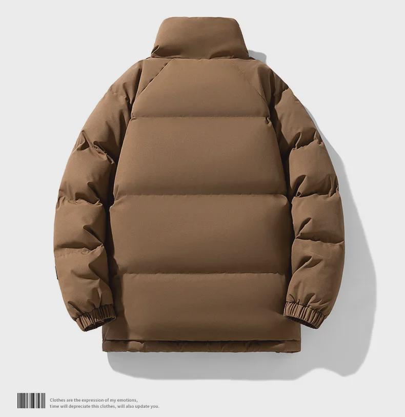 Dicke, mit Baumwolle gefütterte Winterjacke für Herren, warme, lockere Passform für junge Männer