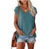 Womens' Fashionable And Casual Solid-color Basic V-neck Short-sleeved Top
