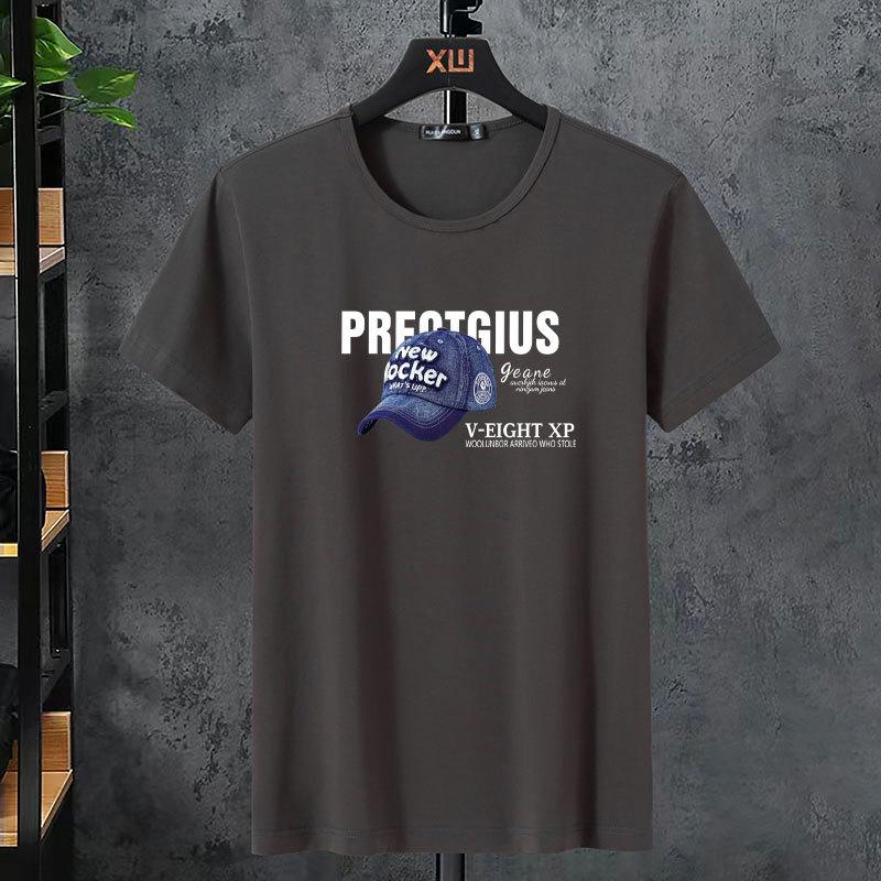 Мужская летняя эластичная мужская хлопковая футболка с короткими рукавами — фото 23