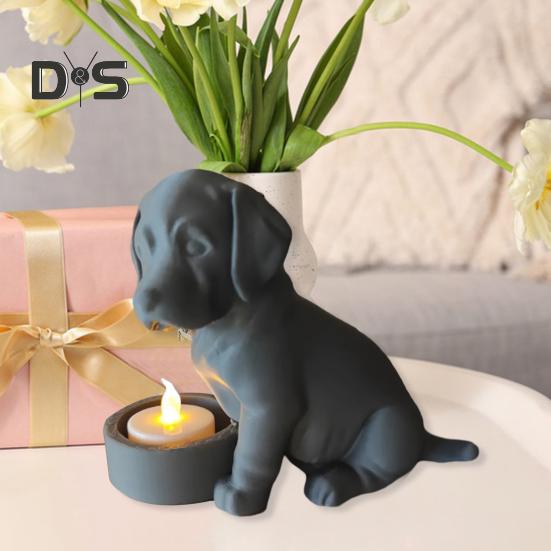 Labrador Candle Holder 3D Printed Puppy Sculpture Reusable Tealight Candle Holder for Festivals Parties Home Decor Labrador Lover Gift