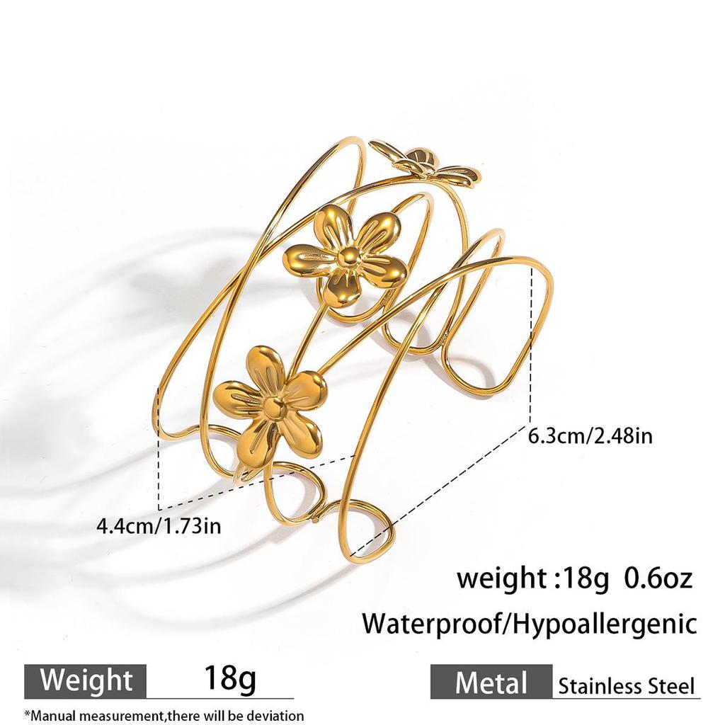 European & American Ocean Style Stainless Steel Bracelet with Starfish, Seashell, Coral Flowers, and Natural Stone Bangle Hand Jewelry.