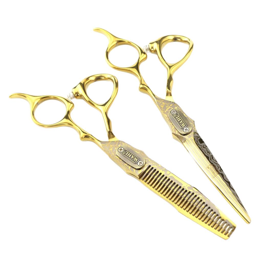 6.0 inch FJ--22 personalized golden wall, hair scissors, double sword type for hair scissors