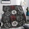 1PC Supernatural Print Flannel Blanket, High Quality All Seasons, Home Decor, Warmth and Comfort, Perfect for Christmas Gifts