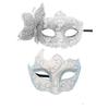 Elegant Lace Masquerade Party Mask Set Butterfly Painted Couples Masks Half Face Masks for Women Men Dress Carnival Prom