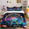 Colorful Ferris Wheel Art Set Soft Comfortable Duvet Cover Bedding Set Included 1*Duvet Cover & 2*Pillowcases Gift