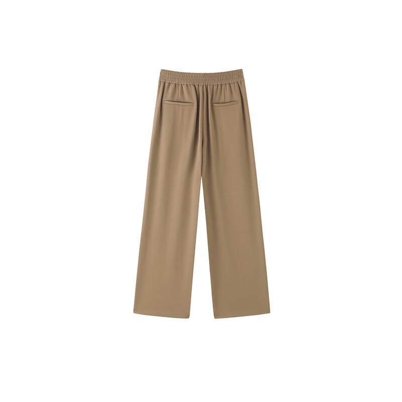 PEACEBIRD Women's High-Waisted Wide-Leg Casual Trousers