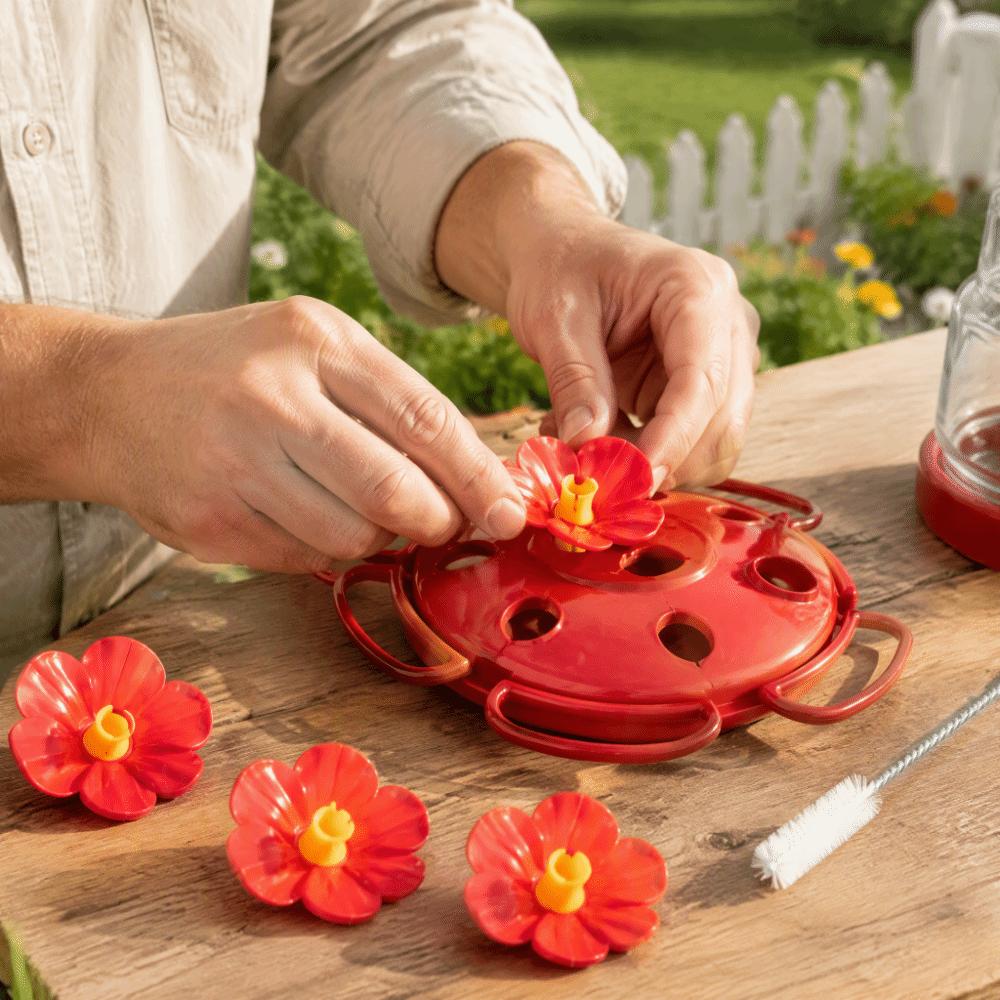 24pcs Cleaning Brush Included Hummingbird Feeder Replacement Flowers Bird Feeder Replacement