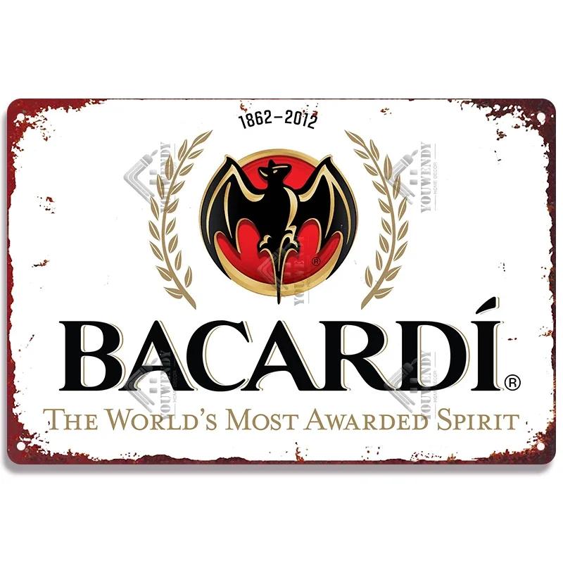 Retro Bacardi Metal Sign, Tin Sign, Rum Brand Plaque, Vintage Plates, Wall Decor, Poster, Bar, Man Cave, Shabby Chic Decorati