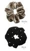 Kobe Vantaine VINGTAINE Velvet Big Scrunchie Hair Accessory Black Pearl-trimmed (HS-164-BK) -