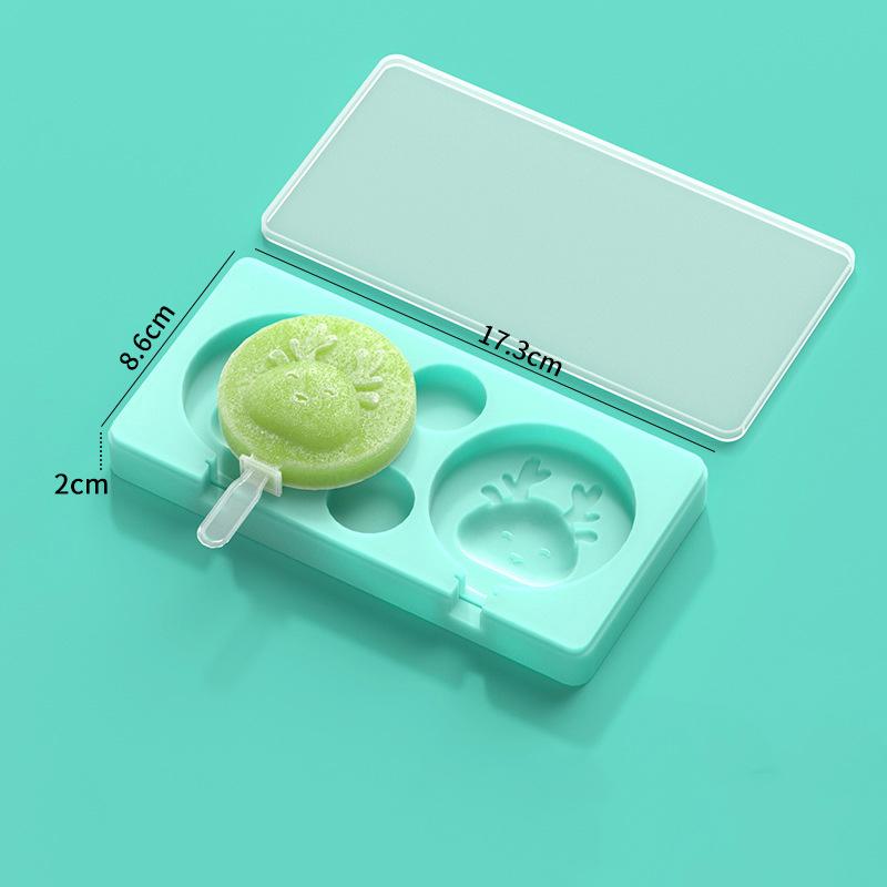 Multiple Styles Cute Silicone Ice Cream Molds Animal Love Snowman Rabbit Shape Mold Popsicle Making Kit with Lid Kitchen Tools