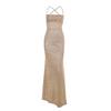 Ilya Sexy Backless Strap Fishtail Evening Dress Women, Autumn Hip-wrapped Suspender Dress
