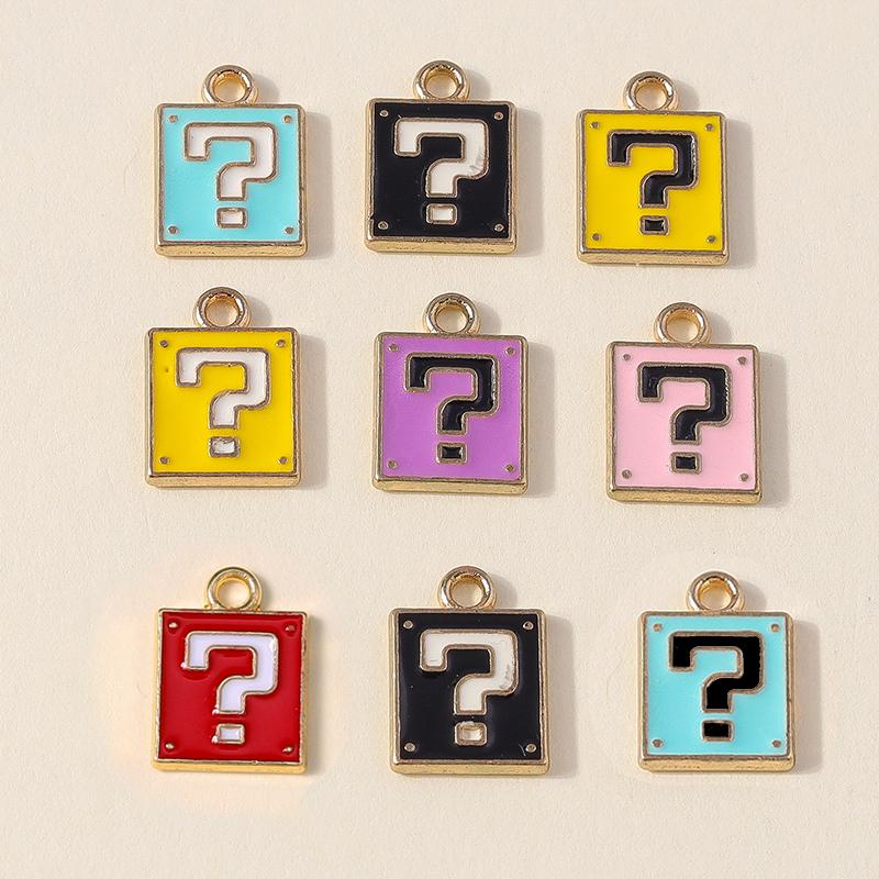 Duarte 20Pcs/Lot Cute Mini Colorful Enamel Question Mark Charms Pendants for Jewelry Making Necklaces Earrings DIY Crafts Supply