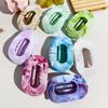 Oval Hair Claw Clips Women Elegant Marbling Acrylic Flat Circular Hair Grips Premium Colorful Updo Hair Pins Barrettes