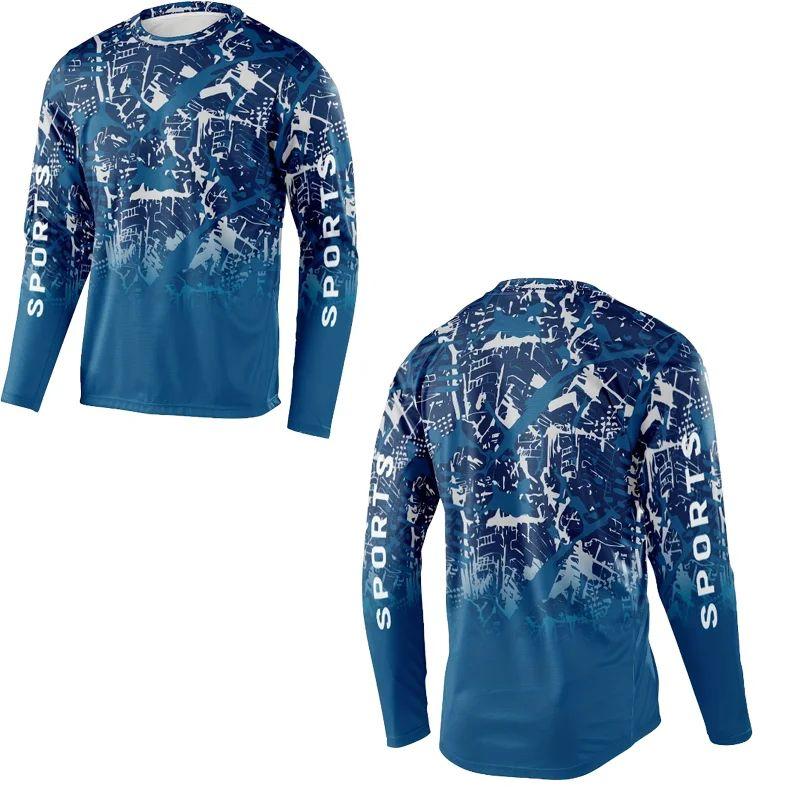 Kinder Herren Langarm-T-Shirt Mountainbike Motocross Radtrikot Mountainbike Camping Outdoor Angeln Oberteil Locker