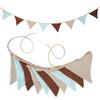 10 Drapeaux 2,6M Fanions en Jute Décoration de Fête de Mariage Banderoles Vintage Accessoire Photo Guirlande pour Maison Baby Shower Carnaval