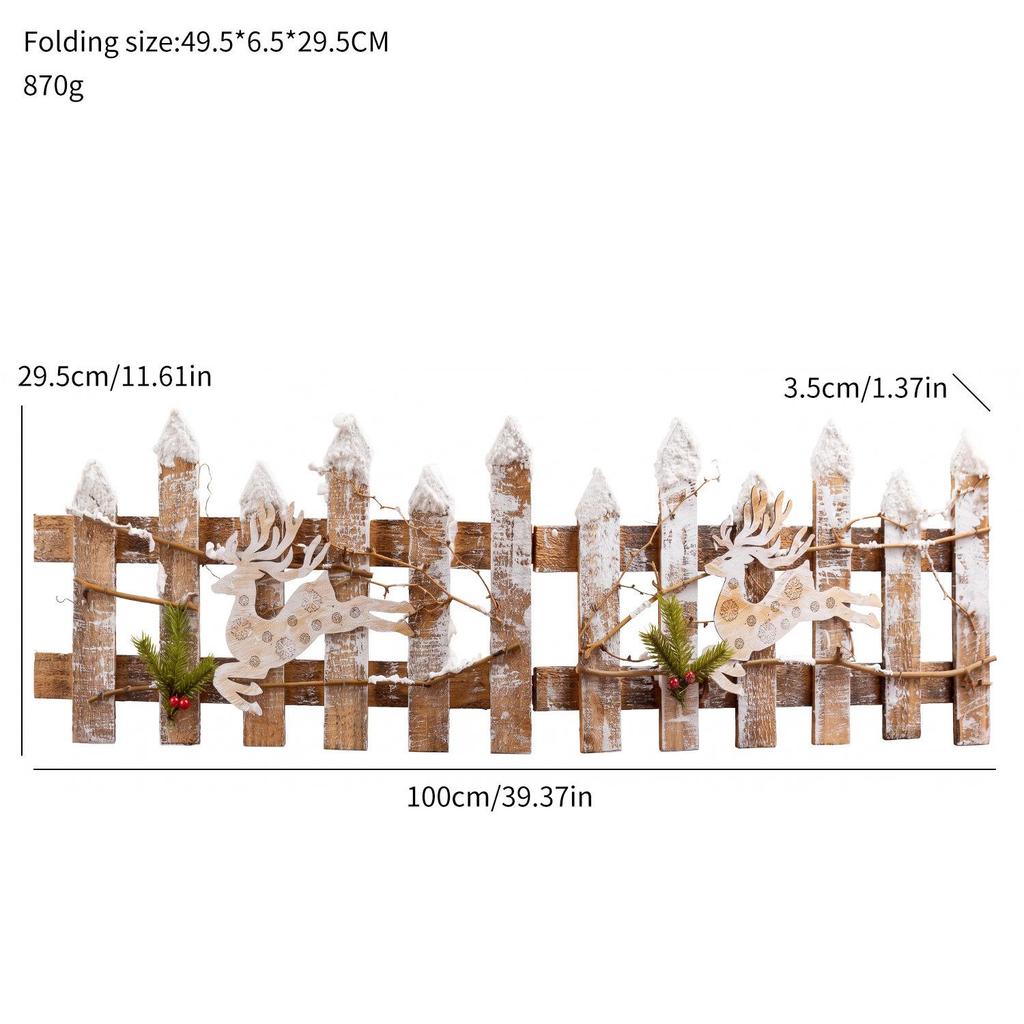 Popular Christmas Tree Skirt: Distressed White Wood Fence for Mall Window or Tabletop Decoration