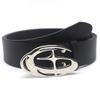 Trendy 3D Abstract Cross Star Buckle Leather Belt for Jeans and Skirts